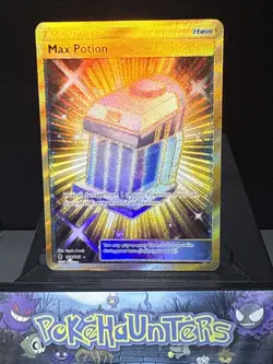 Pokemon Card Max Potion 164/145 Guardians Rising Gold Secret Rare Light Play - Image 1