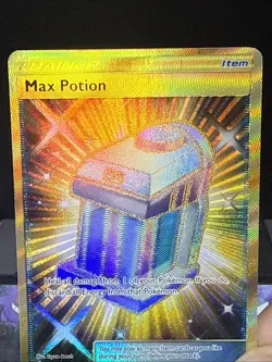 Pokemon Card Max Potion 164/145 Guardians Rising Gold Secret Rare Light Play - Image 2