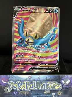 Pokemon Card Omastar v 174/195 Silver Tempest Full Art Holo Ultra Rare NM - Image 1