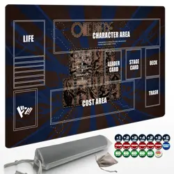 Playmat for One Piece Card Game (24x14 Inches): with Non-Slip Rubber, Zones D... - Image 1
