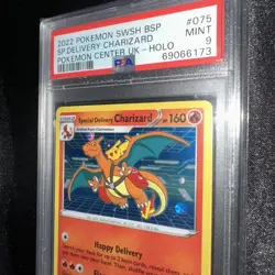 PSA 9 Pokemon 2022 Special Delivery Charizard SWSH075 Pokemon Center UK Holo - Image 1