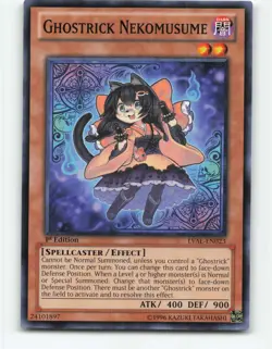 Ghostrick Nekomusume LVAL-EN023 1st Edition YuGiOh Card - Image 1