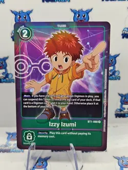 Izzy Izumi BT1-088 Alternate Art Box Topper NM - Digimon Card Game - Image 1