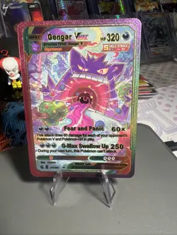 Gengar Rainbow Foil Fan Art Vinyl Textured Collector Pokemon Card - Image 1