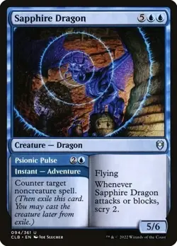 NM Sapphire Dragon, MTG, Baldur's Gate, Magic the Gathering, 94 - Image 1