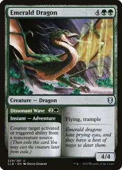 Emerald Dragon // Dissonant Wave (229) Battle for Baldur's Gate CLB MTG Magic - Image 1