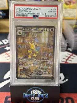 2023 POKEMON MEW EN-151 SPECIAL ILLUSTRATION RARE #201 ALAKAZAM EX PSA 8 - Image 1