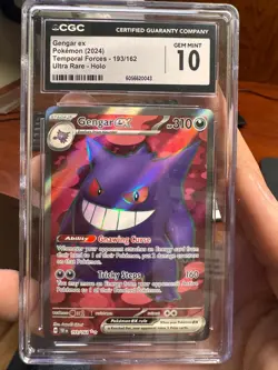 2024 Pokemon Temporal Forces Gengar Ex Ultra Rare Holo #193 CGC 10 - Image 1