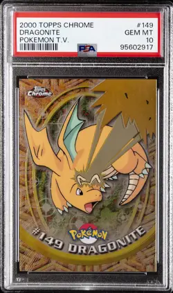 2000 TOPPS CHROME POKEMON T.V. #149 DRAGONITE PSA 10 - Image 1