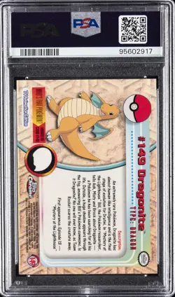 2000 TOPPS CHROME POKEMON T.V. #149 DRAGONITE PSA 10 - Image 2