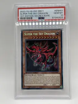 Slifer the Sky Dragon PSA 10 GEM MINT💎 Secret Rare SBC1-ENH01 Speed Duel Yugioh - Image 1