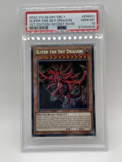 Slifer the Sky Dragon PSA 10 GEM MINT💎 Secret Rare SBC1-ENH01 Speed Duel Yugioh - Image 2