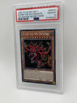 Slifer the Sky Dragon PSA 10 GEM MINT💎 Secret Rare SBC1-ENH01 Speed Duel Yugioh - Image 3