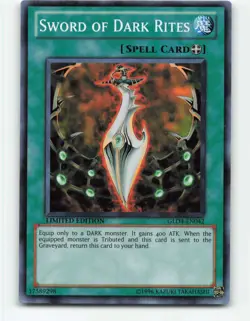 Sword of Dark Rites GLD4-EN042 Limited Edition YuGiOh Card - Image 1