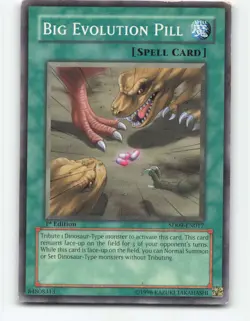 Big Evolution Pill SD09-EN017 Dinosaur's Rage 1st Edition YuGiOh Card - Image 1