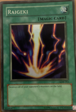 Raigeki - LOB-053 Super Rare YuGiOh TCG Card NM+ - Image 1