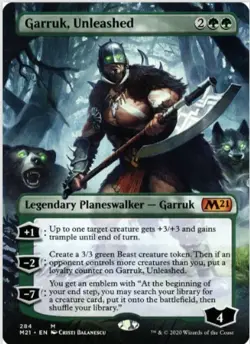 Garruk, Unleashed (Borderless, #284, NM) Core Set 2021 (C21), MTG - Image 1