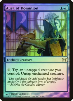 Champions of Kamigawa MTG Foil Aura of Dominion Magic - Image 1