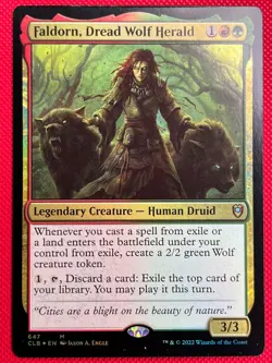 MTG Foil 1X Faldorn, Dread Wolf Herald X1 CLB Battle for Baldur's Gate Magic NM+ - Image 1
