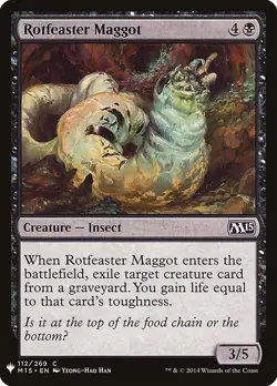 Rotfeaster Maggot 112 PLST M15 MTG Black Common Insect Creature Exile Han 2014 - Image 1