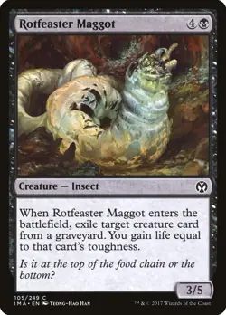 Rotfeaster Maggot 105 IMA MTG Black Common 2017 Insect Creature Exile Han EN - Image 1