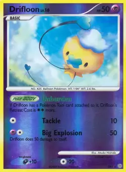 Pokemon TCG Drifloon SH1 Stormfront Reverse Holo Shiny Secret Rare - Image 1