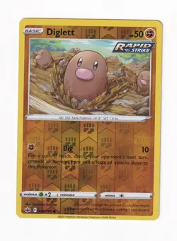 Diglett 076/198 SWSH06: Chilling Reign Reverse Holo Common Pokemon Near Mint NM - Image 1