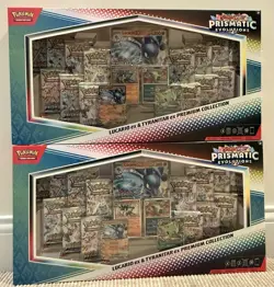 Pokemon TCG Prismatic Evolutions Lucario ex & Tyranitar ex Premium Collection x2 - Image 1