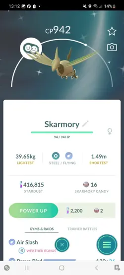 Pokemon Go (Stage 30) Shiny Skarmory ( 50 Shinys ) - Image 2