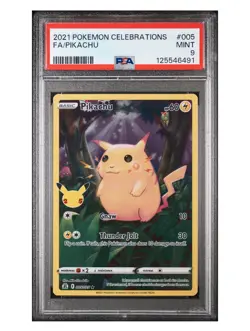 2021 Pokemon Pikachu 005/025 Celebrations Full Art - PSA 9 MINT - Image 1