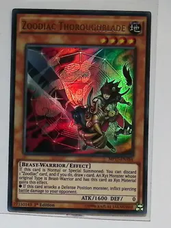Zoodiac Thoroughblade - MP17-EN184 - Ultra Rare - 1st Edition - Yugioh - Image 1