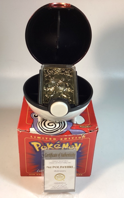 Pokemon 23K Gold Plated Card Burger King Limited Edition Poliwhirl #61 COA - Image 1