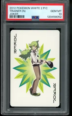 2012 POKEMON WHITE 2 PLAYING CARDS JOKER TRAINER (N) PSA 10 GEM MINT - Image 1