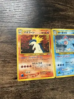 Typhlosion Feraligatr Meganium Japanese Pokemon Cards Premium File Trio Set - Image 3