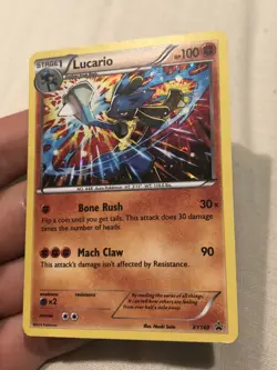 Lucario - XY140 Black Star Holo Rare Promo 2016 Pokemon Card - LP - Image 2