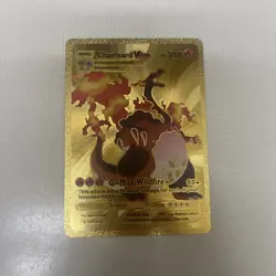 Pokemon Charizard VMAX - Gold Display Card HP350 143/293 Fan Art NM/M - Image 1