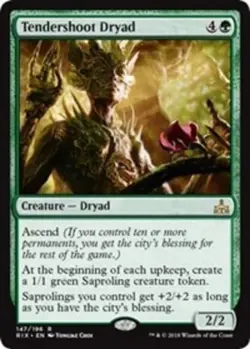MTG Tendershoot Dryad, Rivals of Ixalan, Damaged, English - Image 1