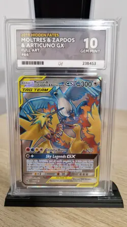 Pokemon TCG Moltres & Zapdos & Articuno Tag Team GX Hidden Fates 66/68 Ace 10! - Image 1