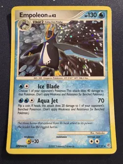 Empoleon 4/130 Pokemon 2007 Diamond & Pearl Holo Rare WITH SWIRL MP - Image 1