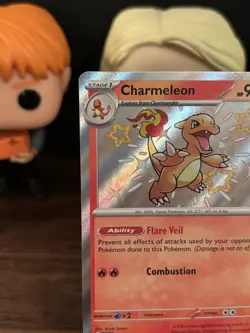 Pokemon TCG Charmeleon 110/091 Shiney Scarlet & Violet Paldean Fates Holo - Image 4