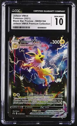 CGC 10 Jolteon VMAX SWSH184 Premium Collection Black Star Promo Pokemon TCG - Image 1