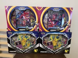 Pokemon TCG: 2x Hoopa V Box & 2x Pokemon Pikachu V box - New and Sealed - Image 1
