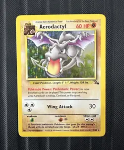 Pokemon Aerodactyl 1/62 Fossil Unlimited Holo LP - Image 1