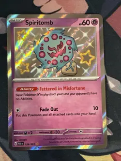 Pokemon TCG Spiritomb 158/091 Baby Shiny Rare Paldean Fates NM - Image 1