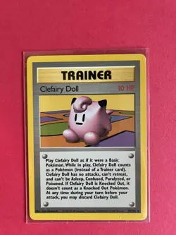 1999 Pokemon Base Set Unlimited Clefairy Doll Trainer #70/102 Rare NM - Image 1