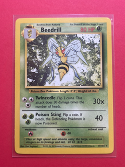 1999 Pokemon Base Set Beedril Unlimited 17/102 Non-Holo NM-MINT - Image 1