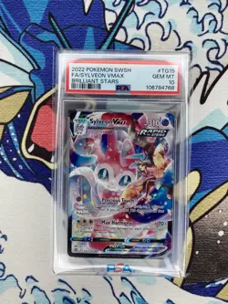 2022 POKEMON SWORD & SHIELD BRILLIANT STARS #TG15 FULL ART/SYLVEON VMAX PSA 10 - Image 1