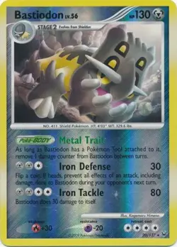 Pokemon - Bastiodon - 20/127 - Rare - Reverse Holo - Platinum - NM - Image 1