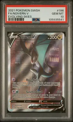2021 POKEMON SWORD & SHIELD EVOLVING SKIES #196 FULL ART/NOIVERN V PSA 10 - Image 1