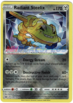 NM Pokemon Lost Origin Radiant Steelix Ultra Rare #124/196 - Image 1